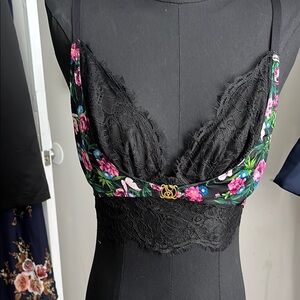 Victoria's Secret Black and Pink Lace Bra